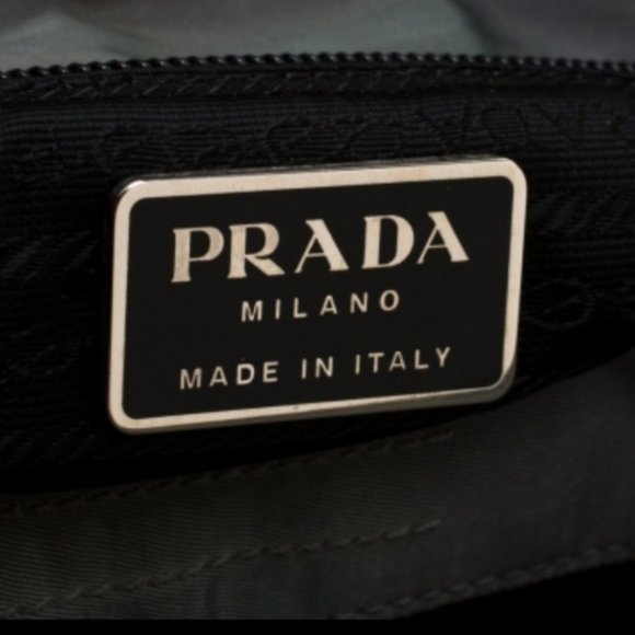 Prada green nylon silver handle shoulder bag tote - Picture 10 of 10